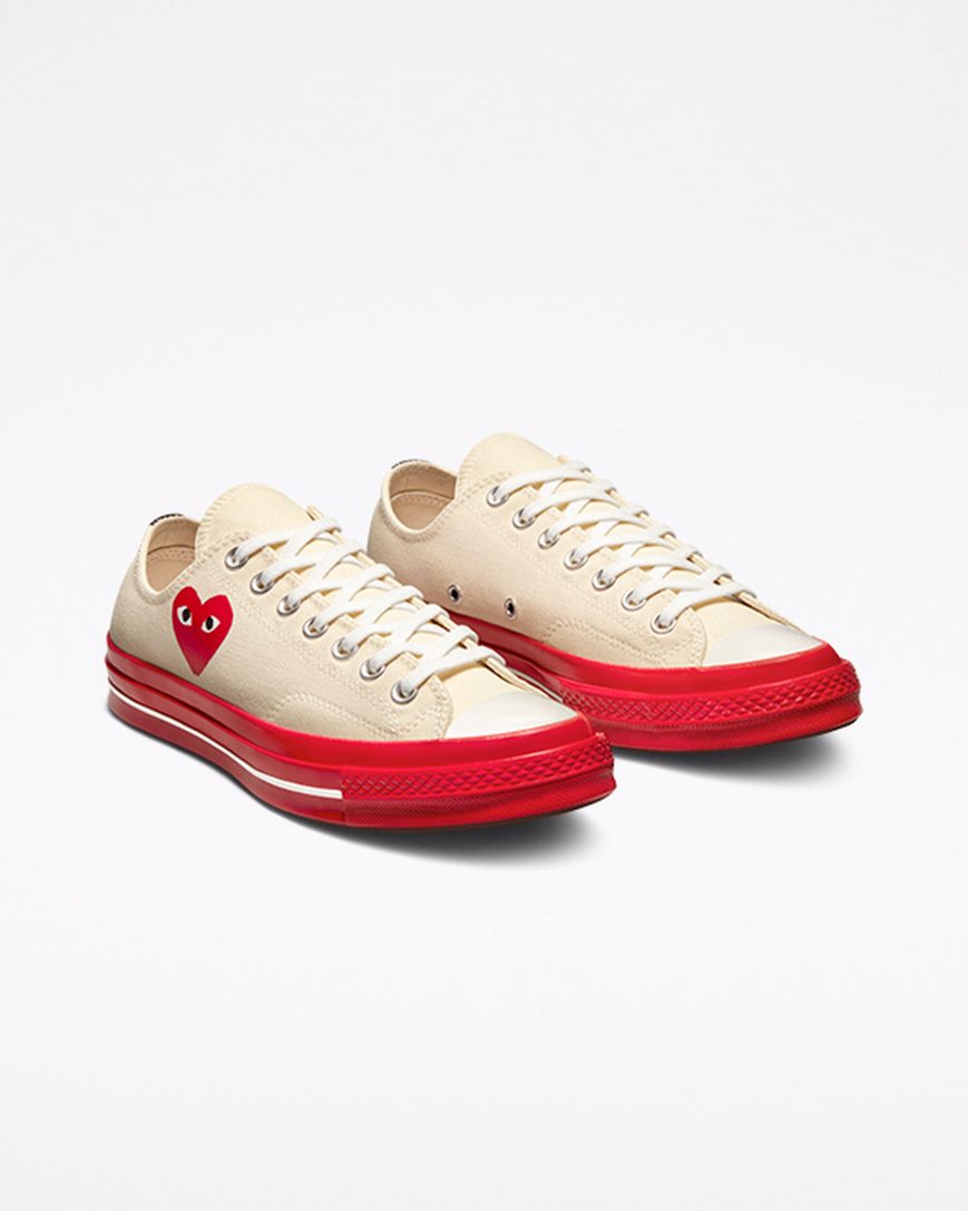 Tenis Converse x Comme des Garçons PLAY Chuck 70 Cano Baixo Masculino Vermelhas | PT J0P0T17